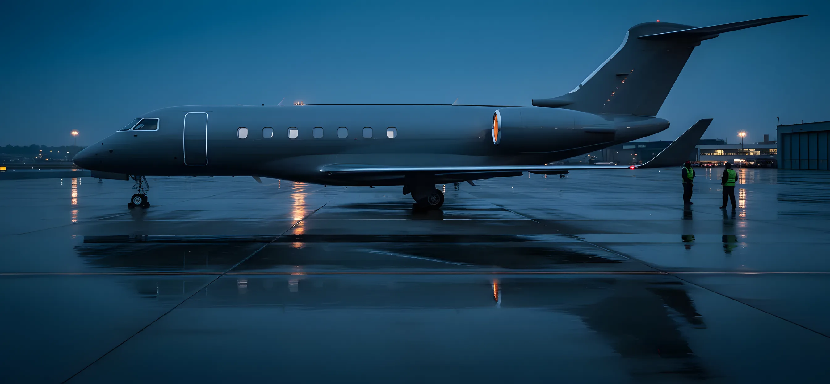 A Dassault Falcon 50 private jet flies gracefully above a solid layer of white clouds under a clear blue sky.